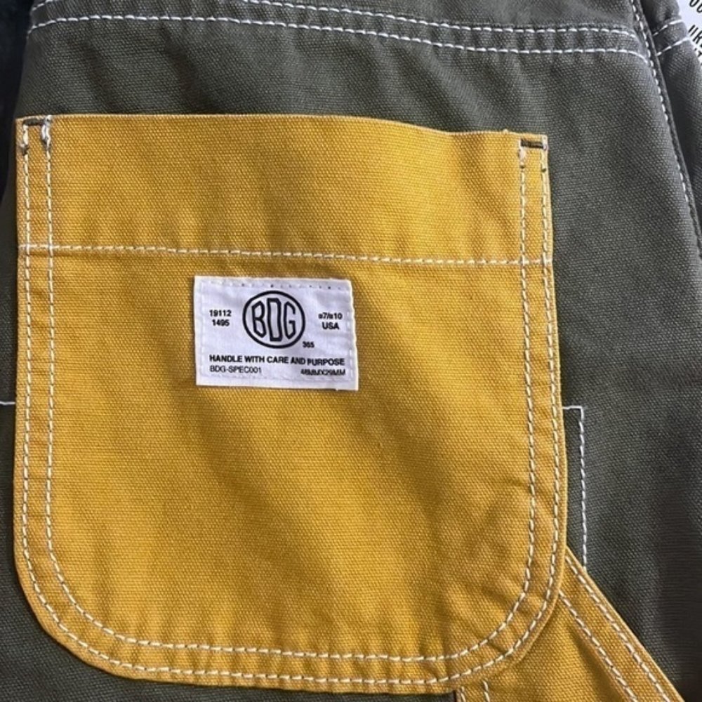 URBAN OUTFITTERS | NWT 🏷️ BDG cargo Canvas Carpenter Pant  green yellow sz 25 - Picture 8 of 8